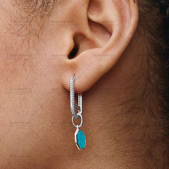 Pandora Turquoise-coloured Engravable Mini Medallion Charm - Picture 5 of 7